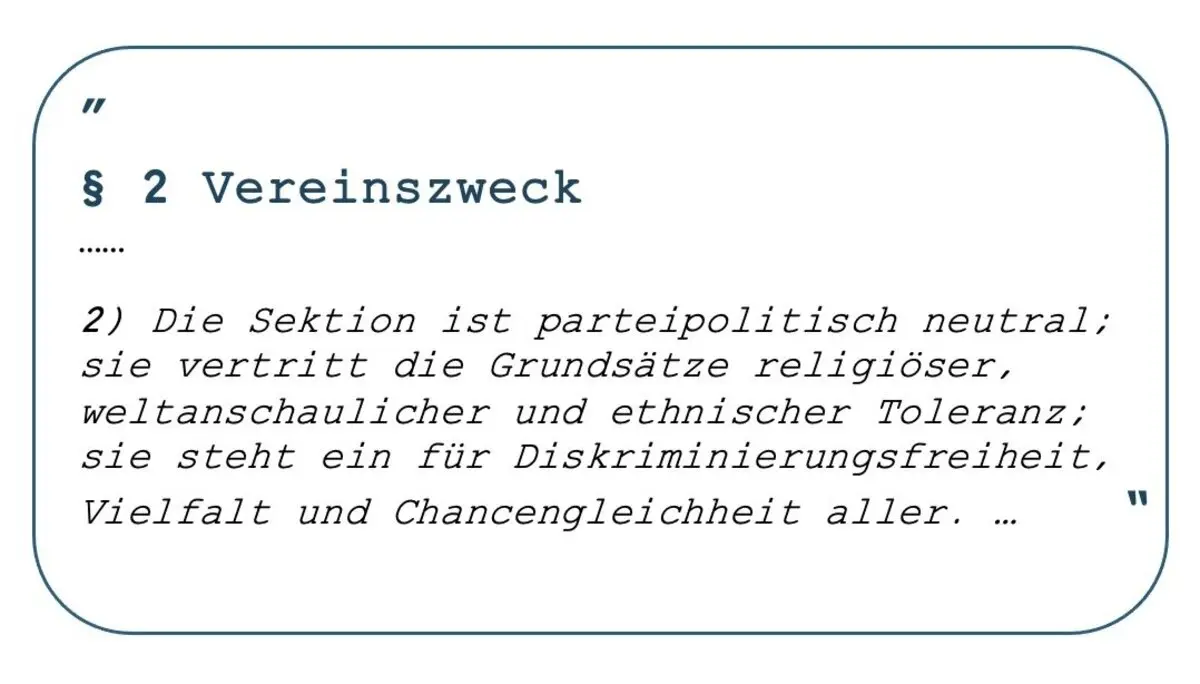 aus unserer Satzung | © Sektion