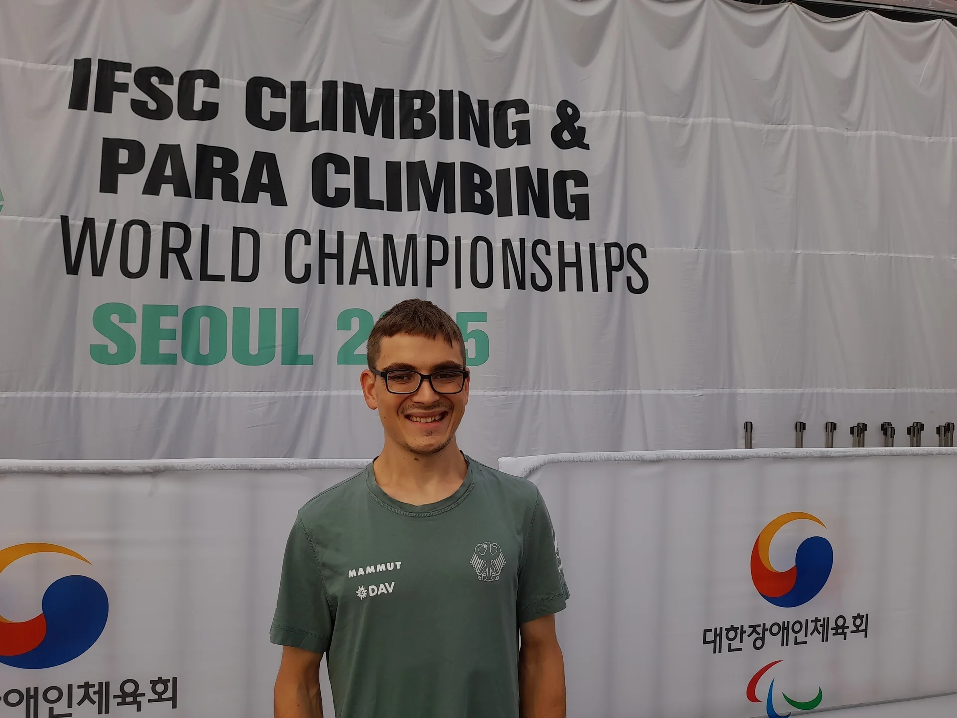 Praclimber Sebastian bei der WM in Seoul | © Familie Horn