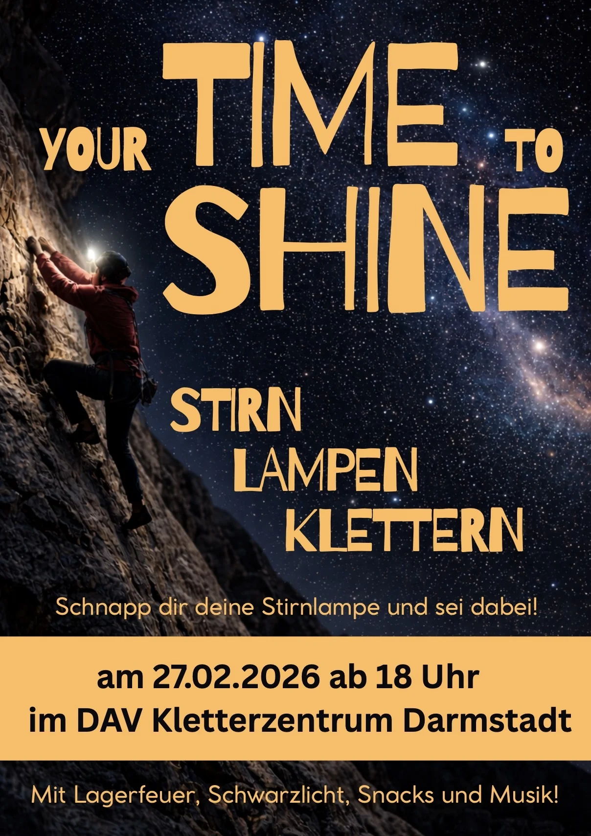 Stirnlampenklettern | © Sektion