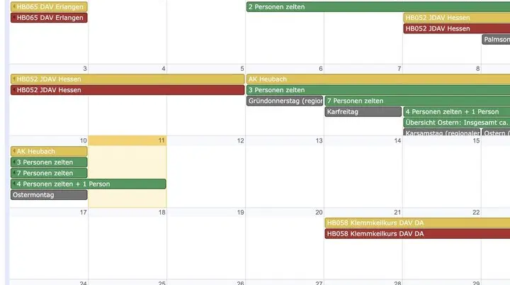 Belegungskalender | © Doris Ihlefeld